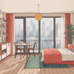 illustration 2 pieces appartement moderne lumineux