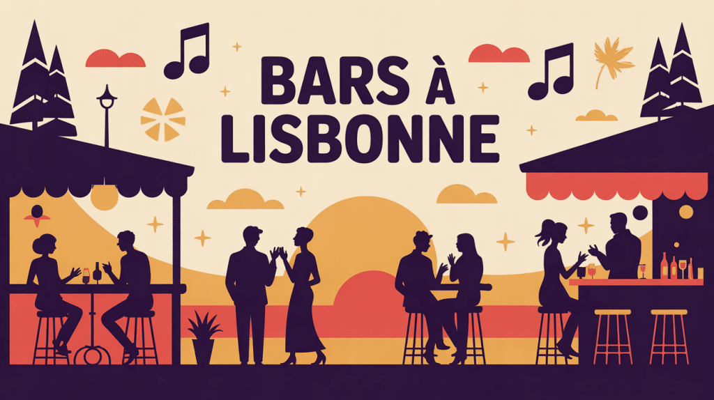 Ambiance de bar Lisbonne au coucher du soleil