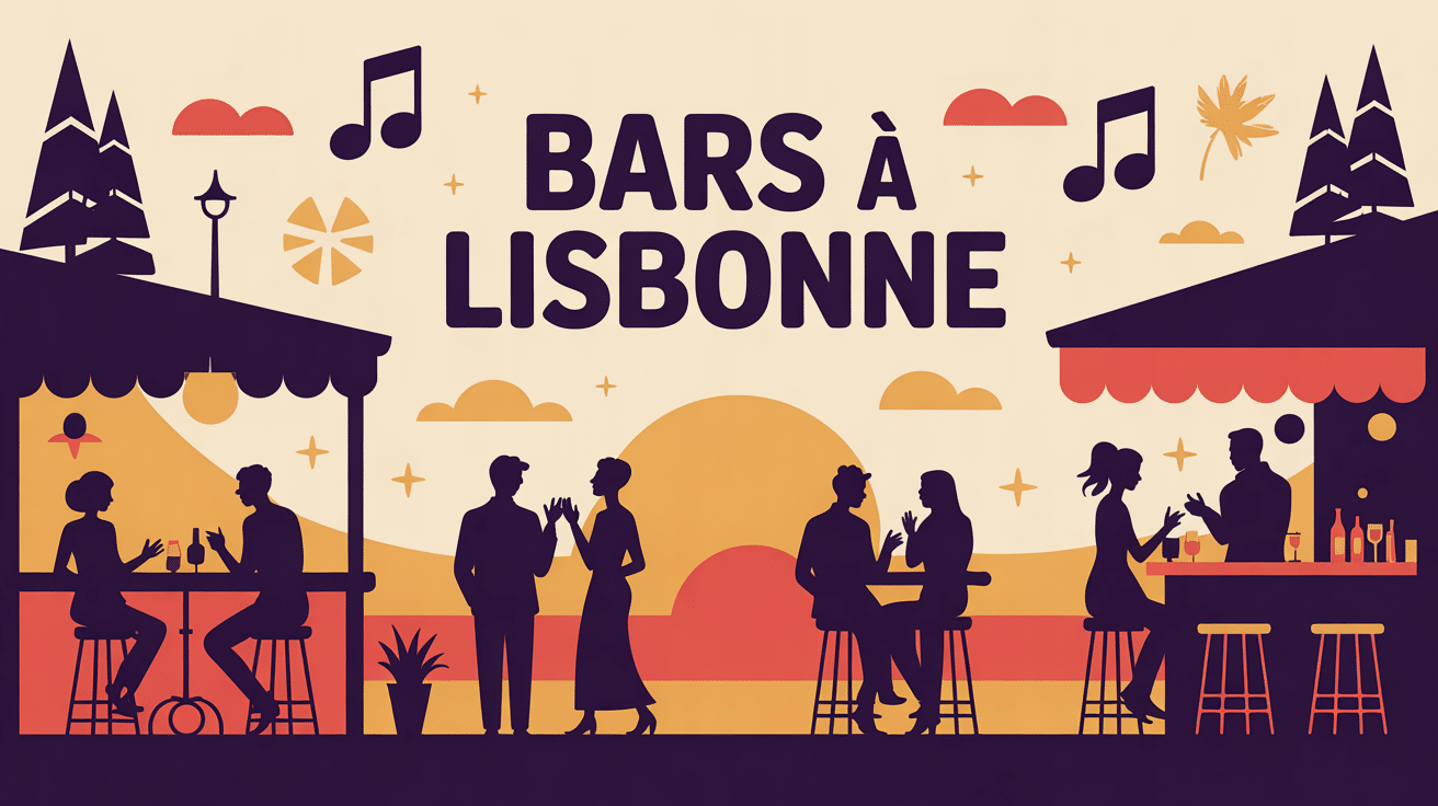 Ambiance de bar Lisbonne au coucher du soleil