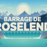 panorama du barrage de roselande et lac turquoise