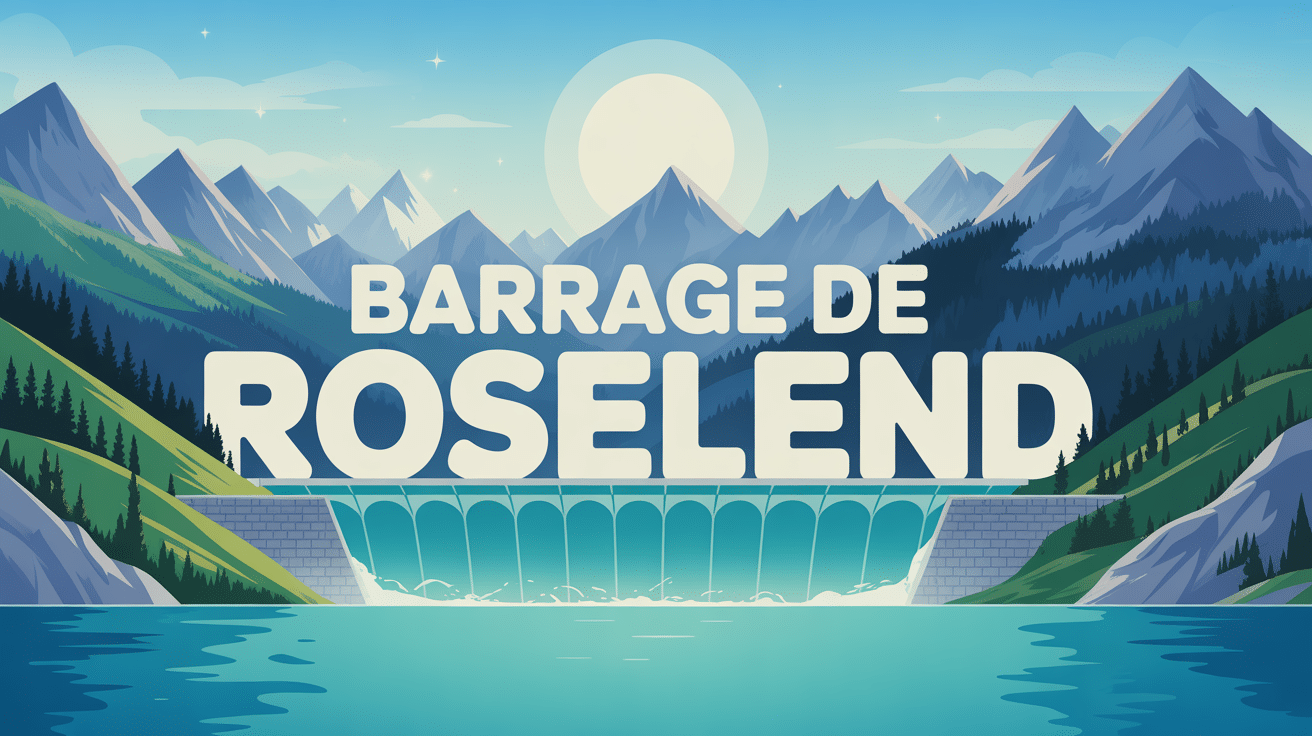 panorama du barrage de roselande et lac turquoise