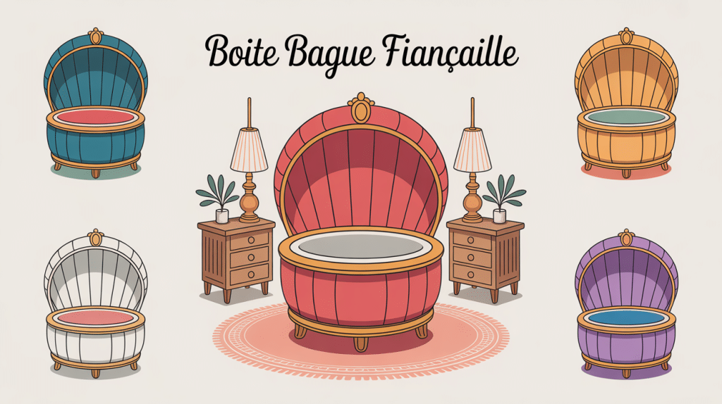 boite bague fiancaille ouverte avec bague sur coussin luxueux