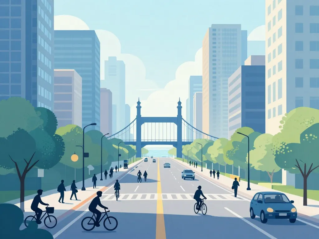 illustration du boulevard jean jacques bosc et de son pont emblématique