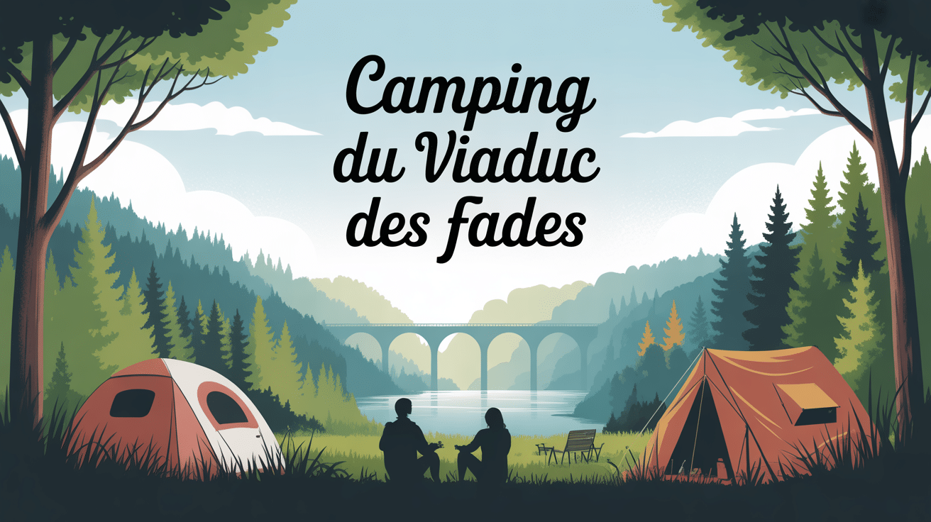 camping du viaduc des fades ambiance naturelle illustration
