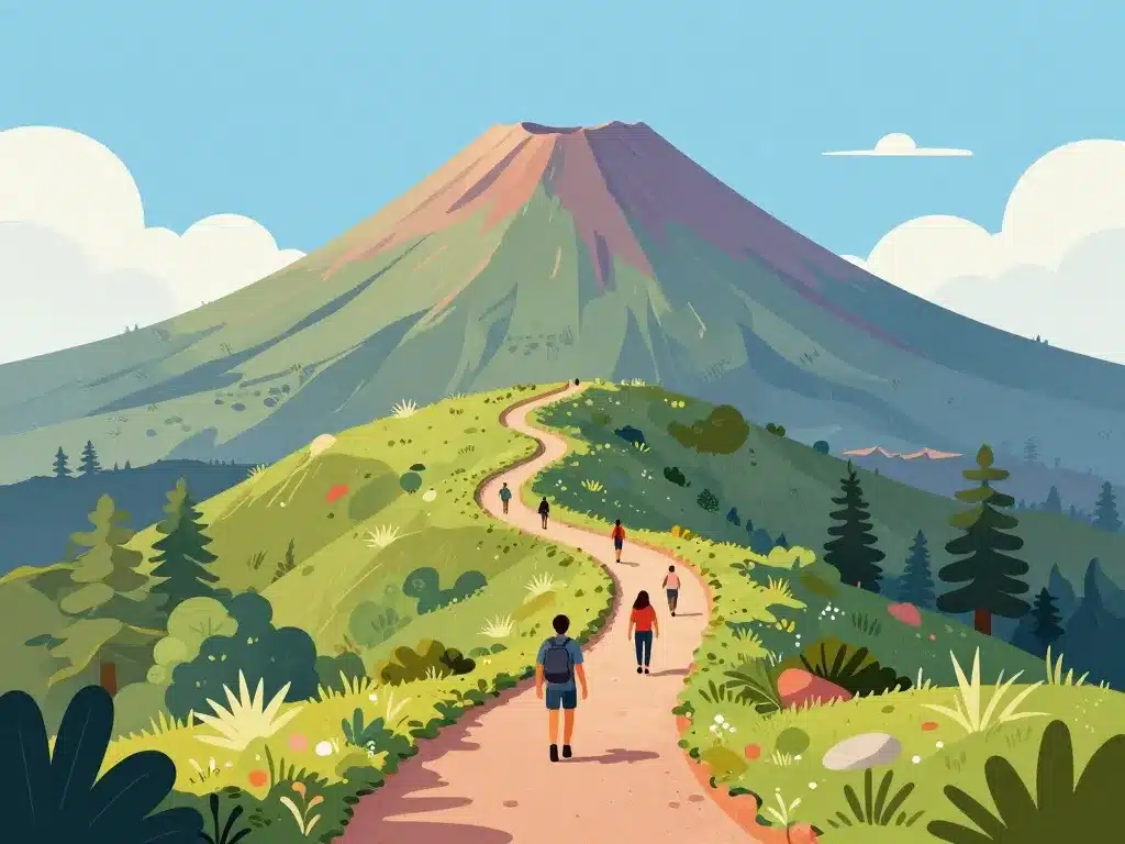 volcan chemin des muletiers puy de dome montée randonneurs