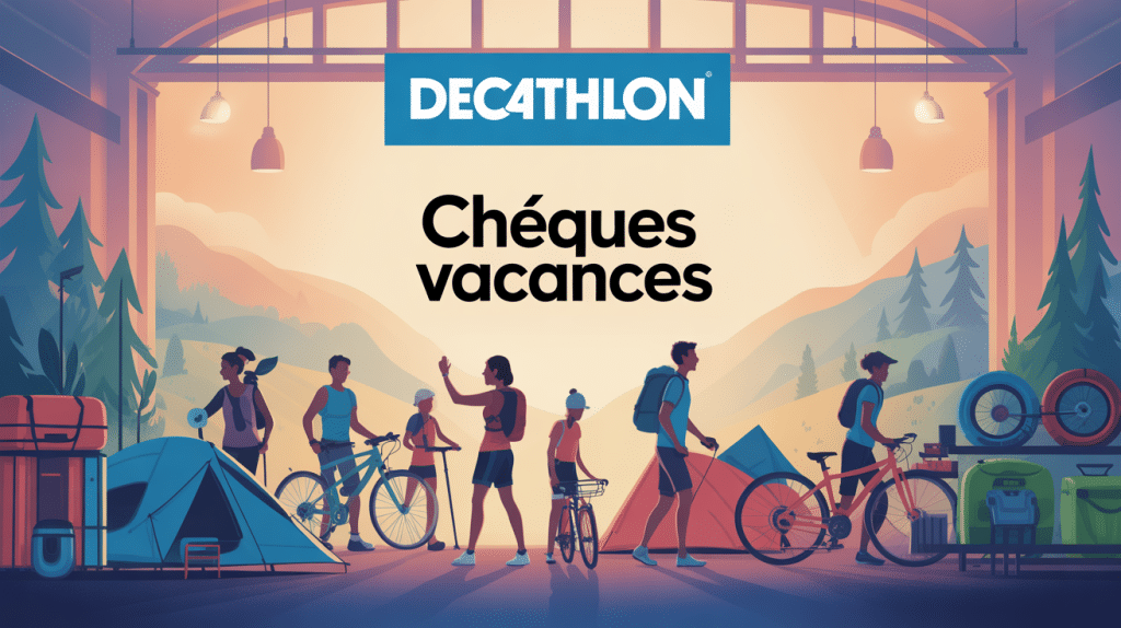 ambiance magasin decathlon avec chèque vacances