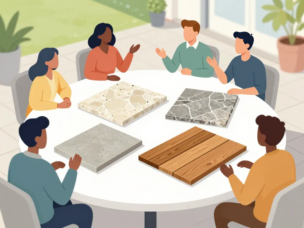 échantillons cortesine béton pierre grès bois