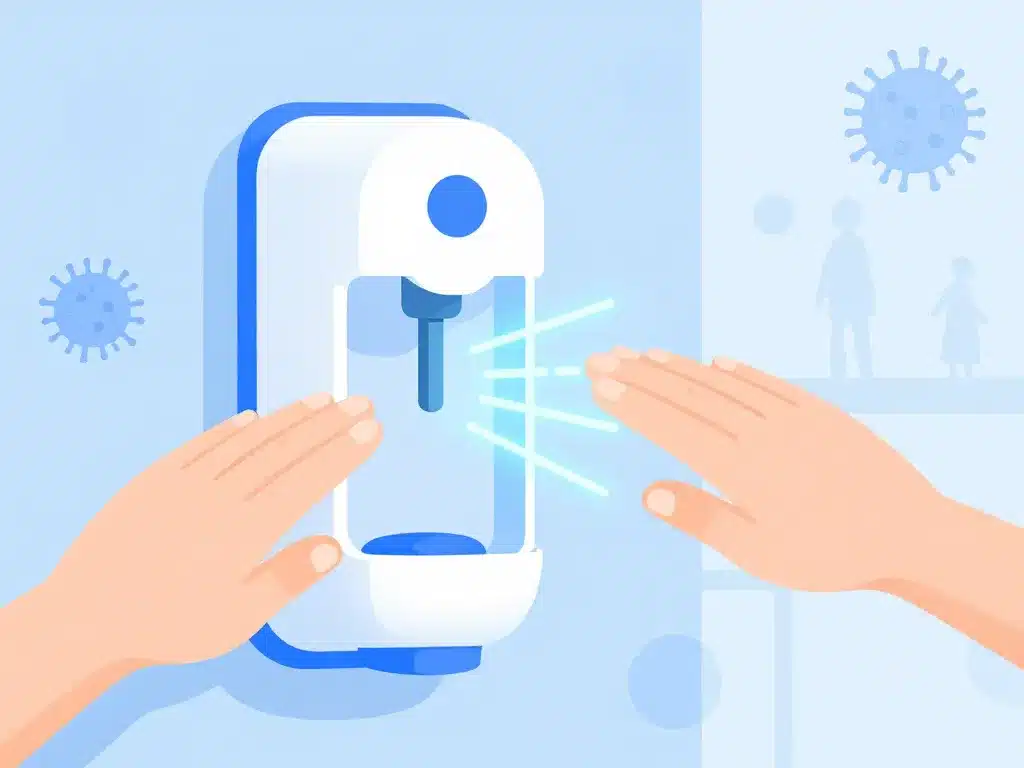 distributeur de savon automatique réduction contact hygiène mains