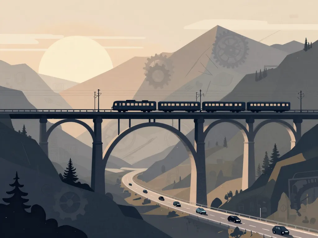 illustration viaduc de cize-bolozon pont ferroviaire et routier