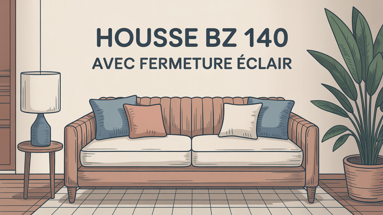 housse bz 140 avec fermeture éclair sur banquette en tissu moderne