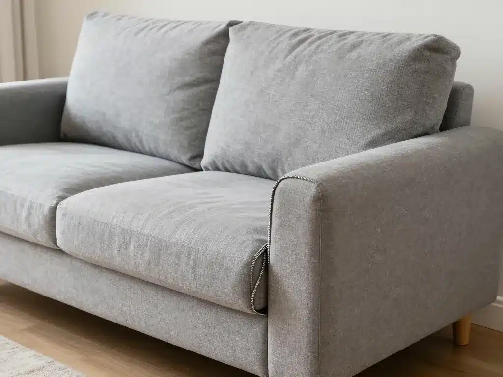 housse bz 140 avec fermeture éclair vue produit et zip dans salon