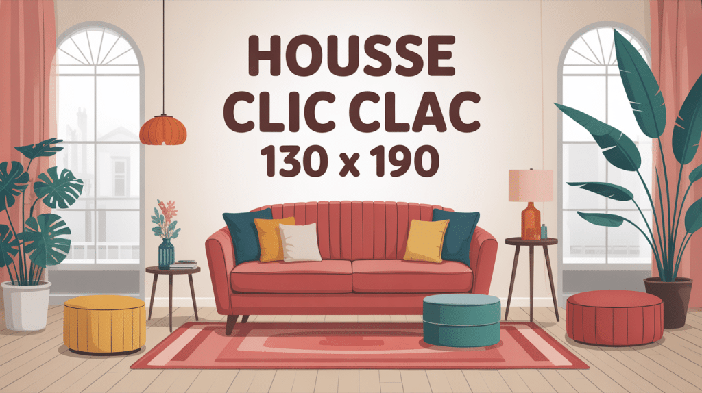 housse clic clac 130 x 190 dans salon élégant