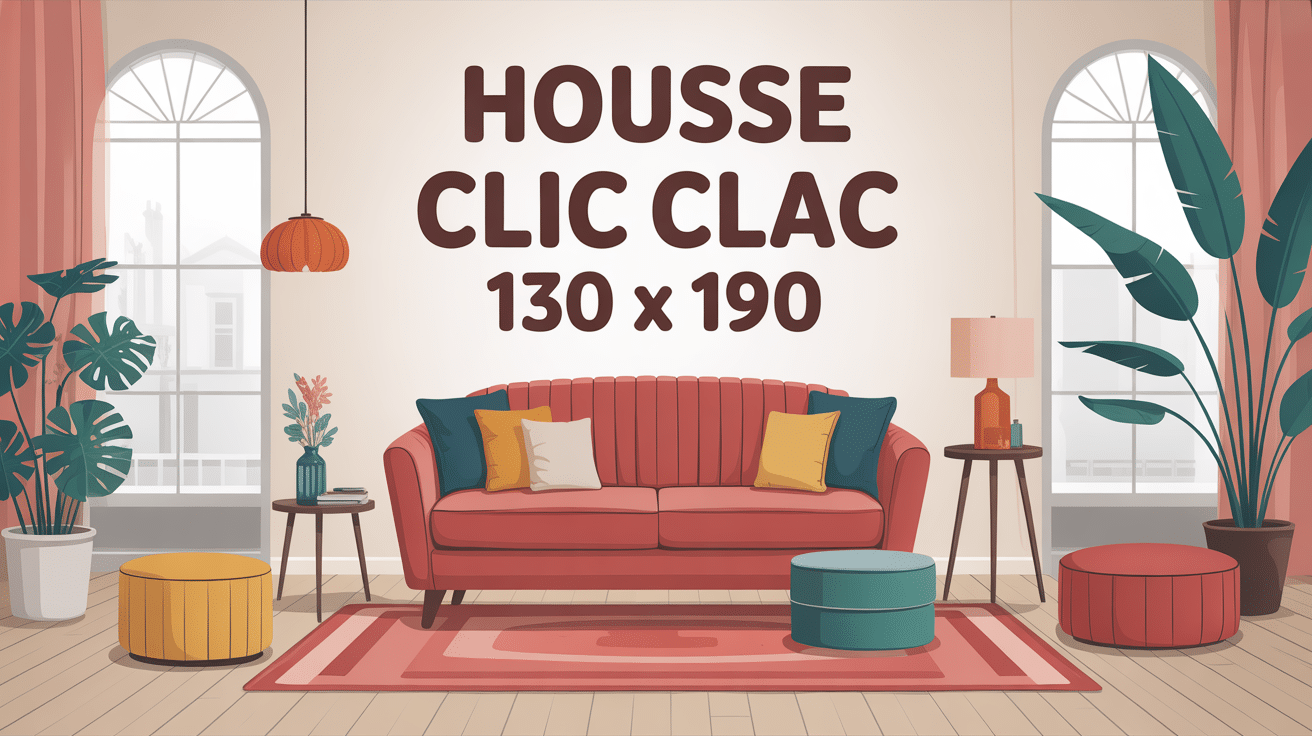 housse clic clac 130 x 190 dans salon élégant