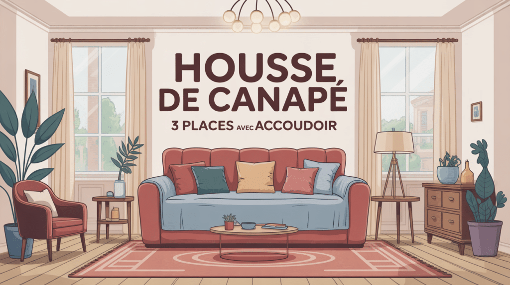 housse de canapé 3 places avec accoudoir illustration moderne