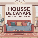 housse de canapé 3 places avec accoudoir illustration moderne