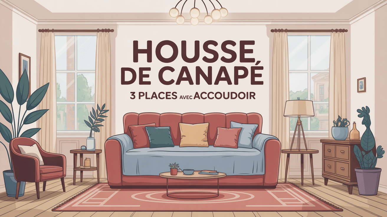 housse de canapé 3 places avec accoudoir illustration moderne