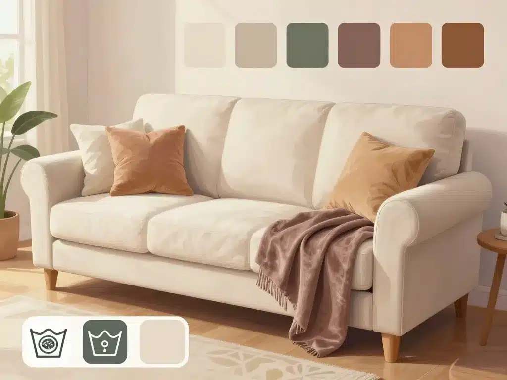 matières housse de canapé 3 places avec accoudoir