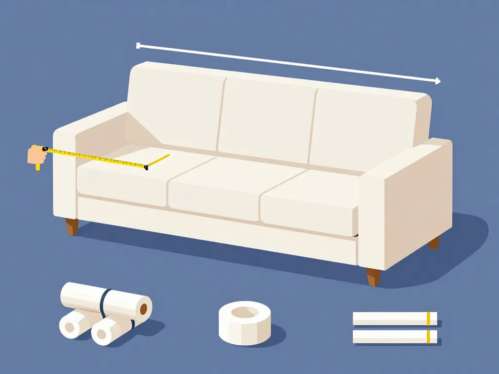 mesure housse de canapé 3 places avec accoudoir