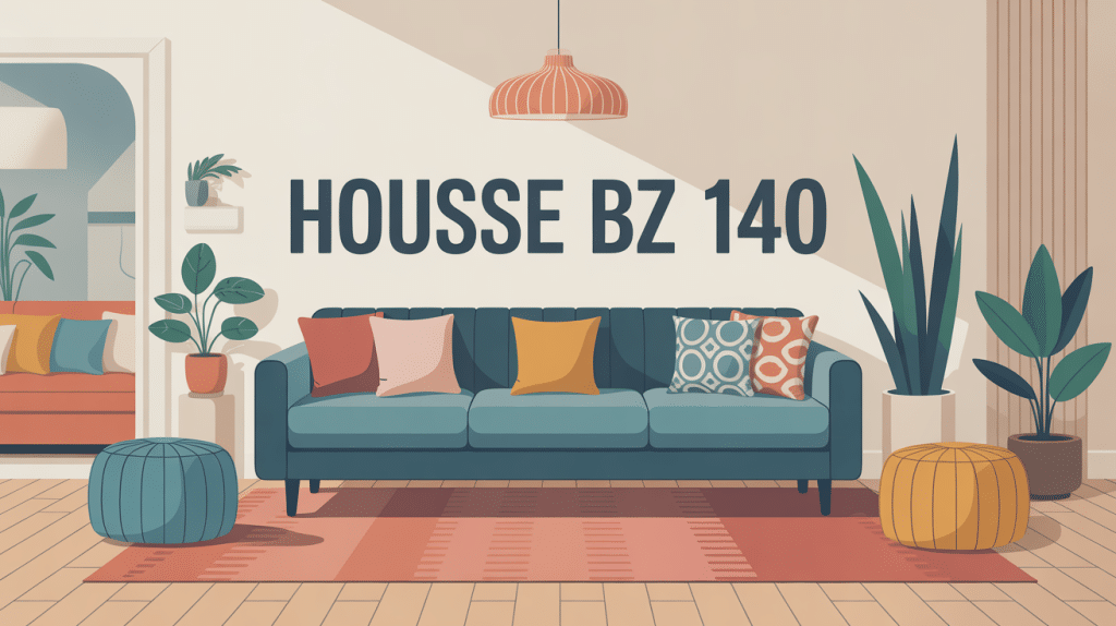 housse pour bz 140 stylisée avec housses colorées dans salon moderne