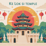 vue panoramique illustrée du temple ke lok si penang