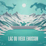 vue panoramique du lac du vieux emosson avec barrage et montagnes