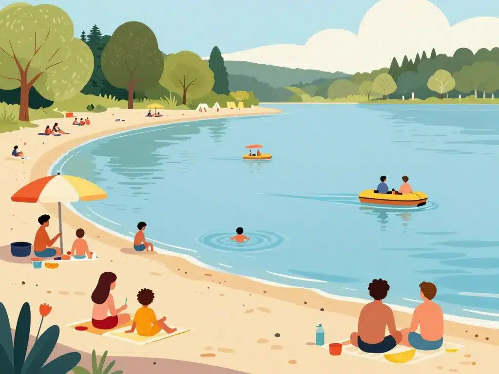 Lac Île-de-France baignade plage famille