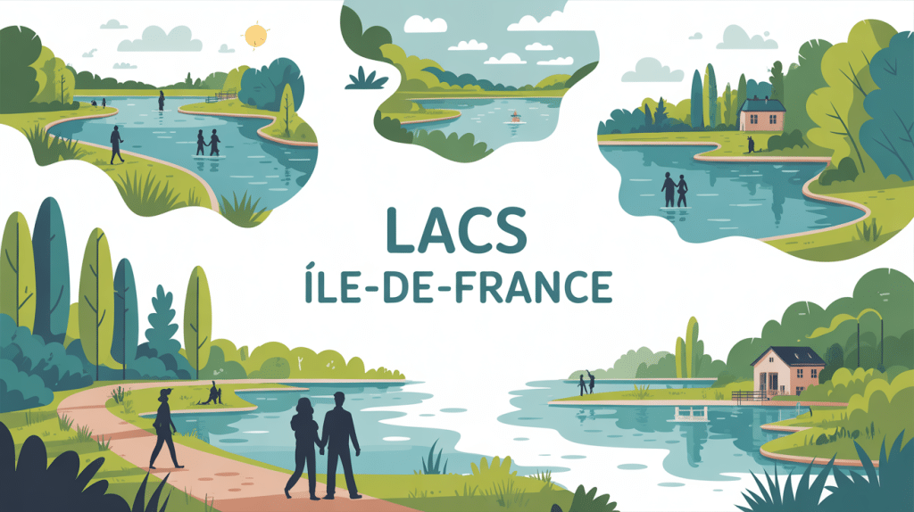 Illustration lac Île-de-France famille nature