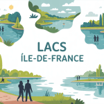 Illustration lac Île-de-France famille nature