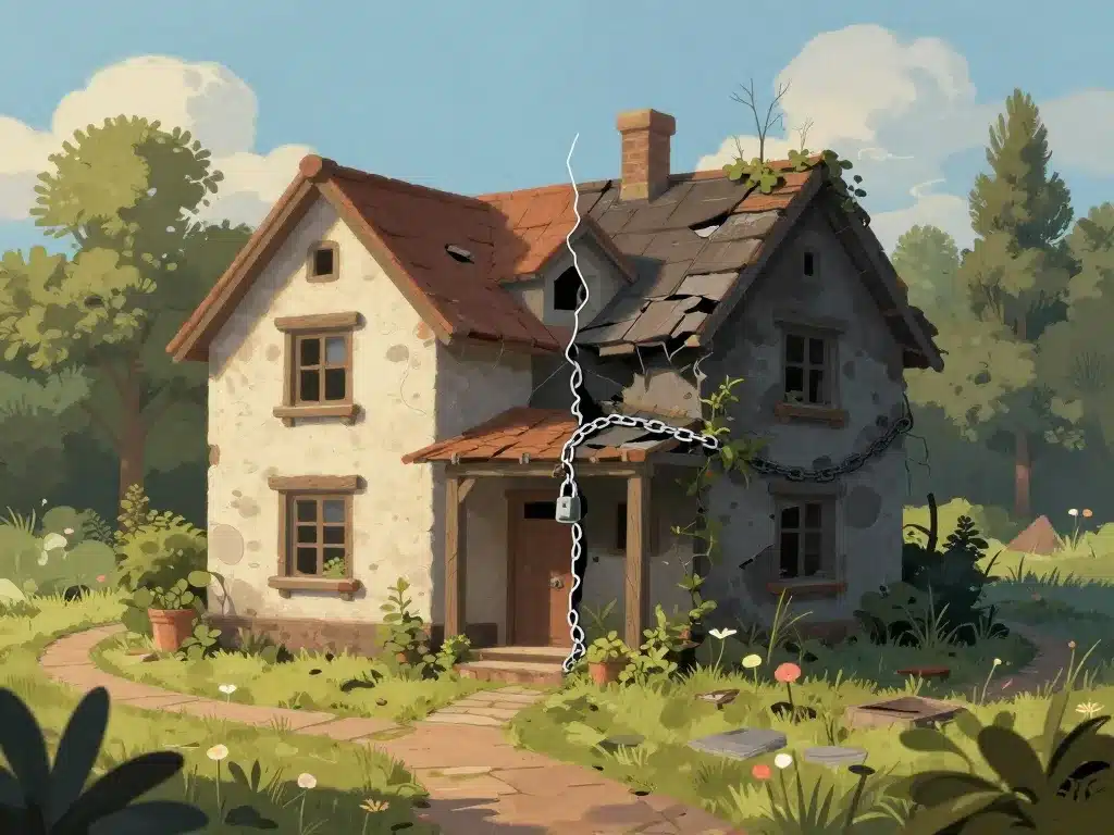 maison abandonnée à donner différences côtés