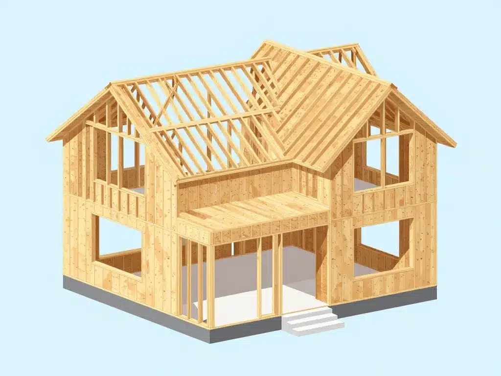 maison coquille diagramme structure toiture murs fenêtres