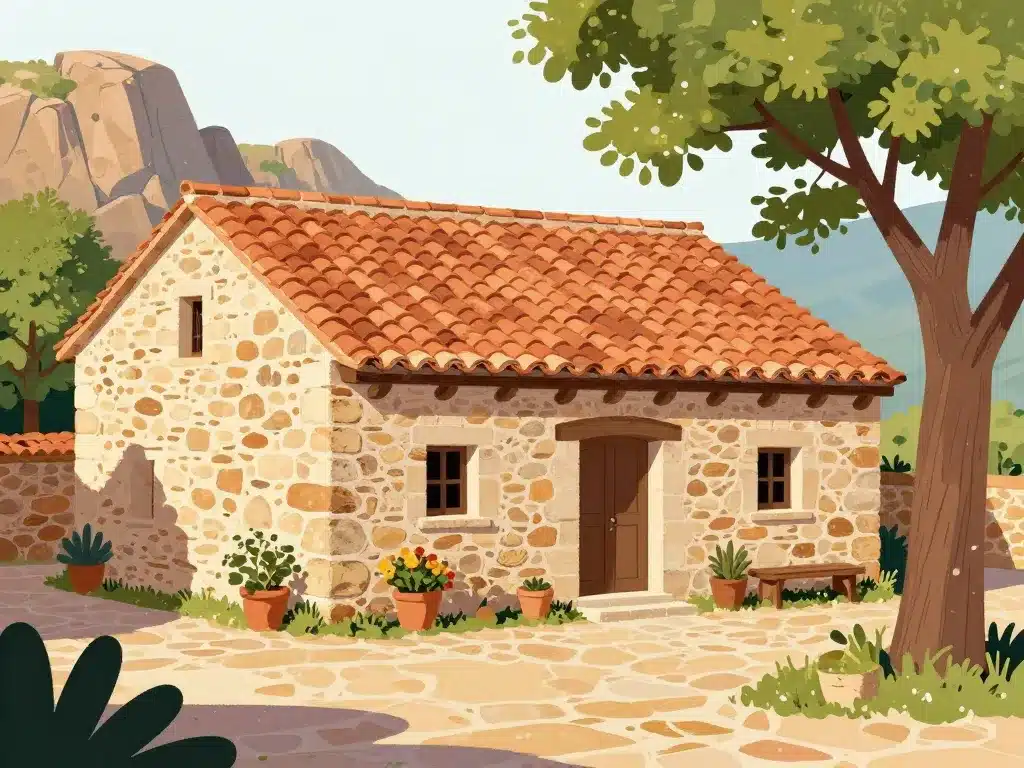 maison sarde murs épais cour méditerranéenne