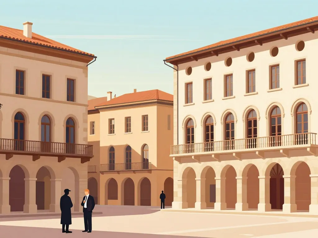 façades gothiques et bâtiments historiques place de la loge perpignan