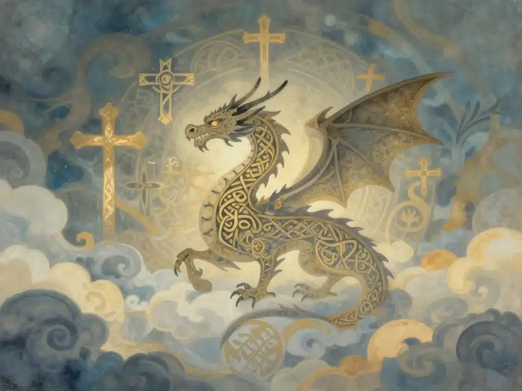 illustration symbolique des origines du dragon de landunvez