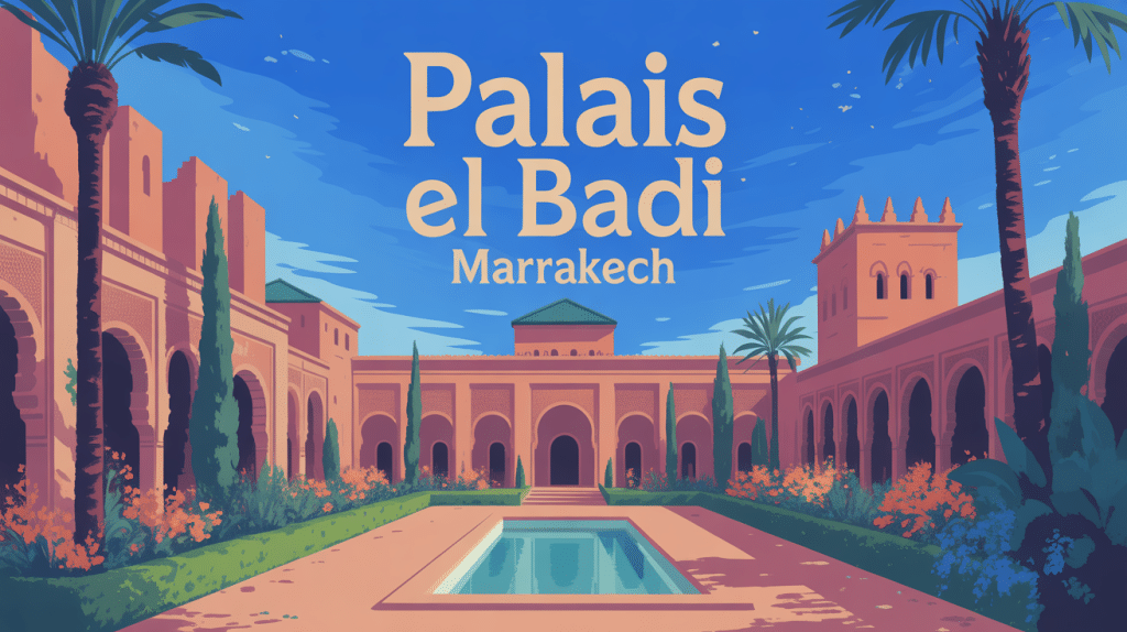 palais el badi marrakech vue artistique cour principale