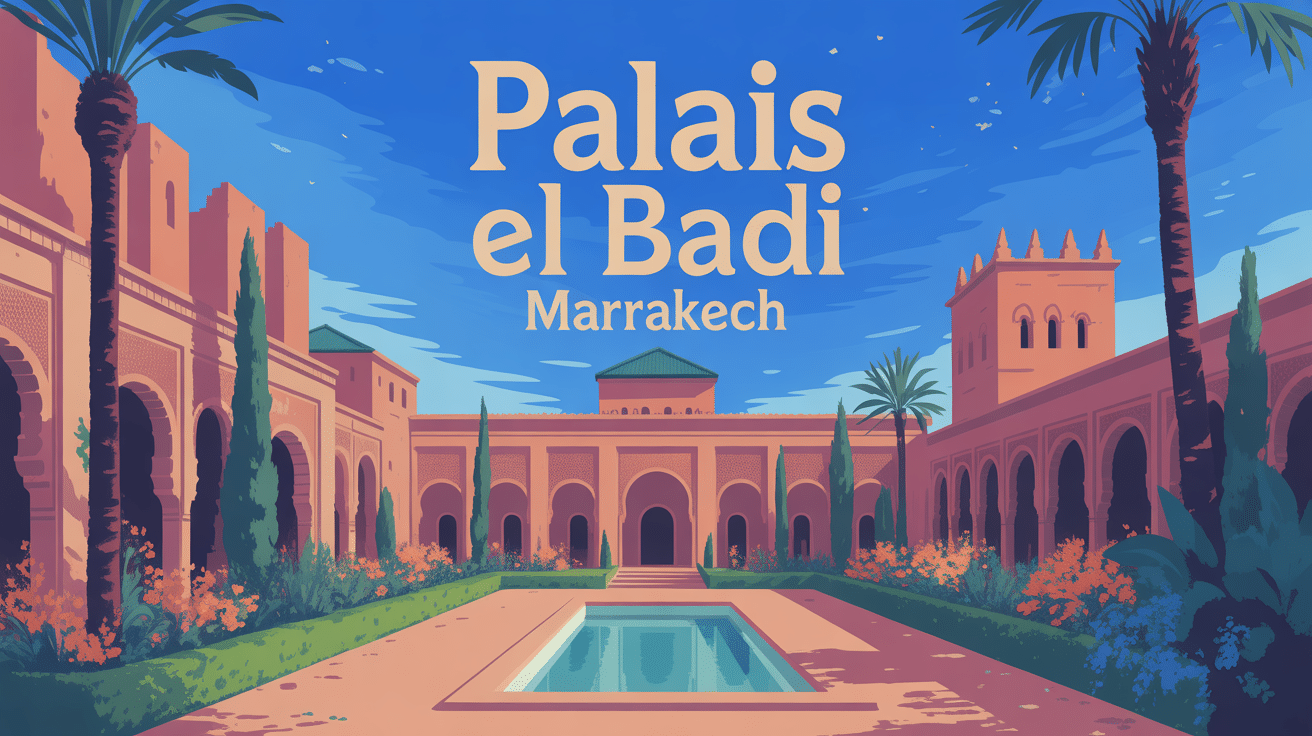 palais el badi marrakech vue artistique cour principale
