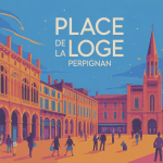 illustration place de la loge perpignan patrimoine gothique