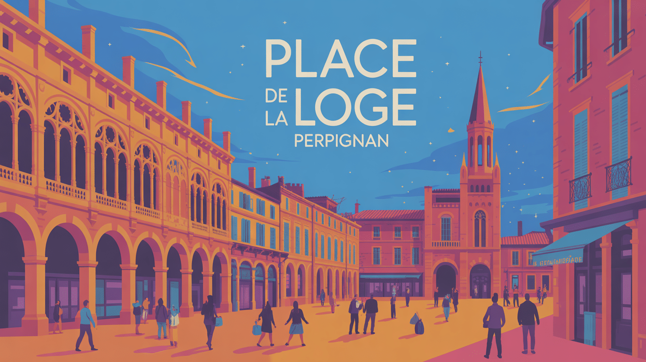 illustration place de la loge perpignan patrimoine gothique