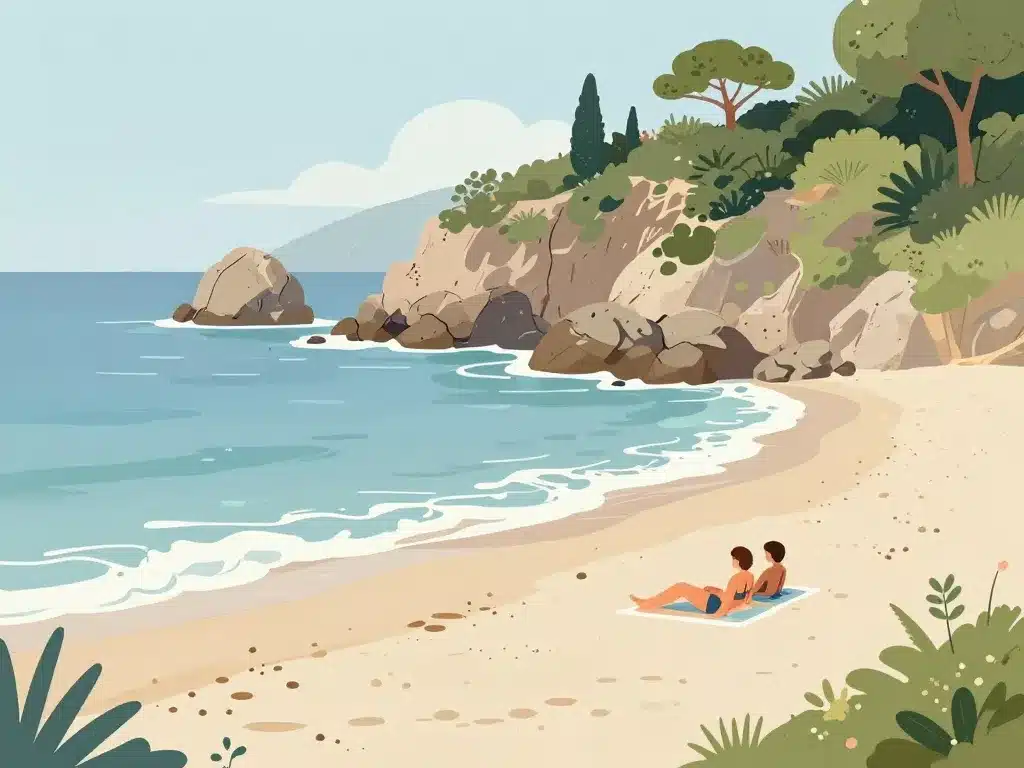 plage de menasina crique méditerranéenne calme naturelle