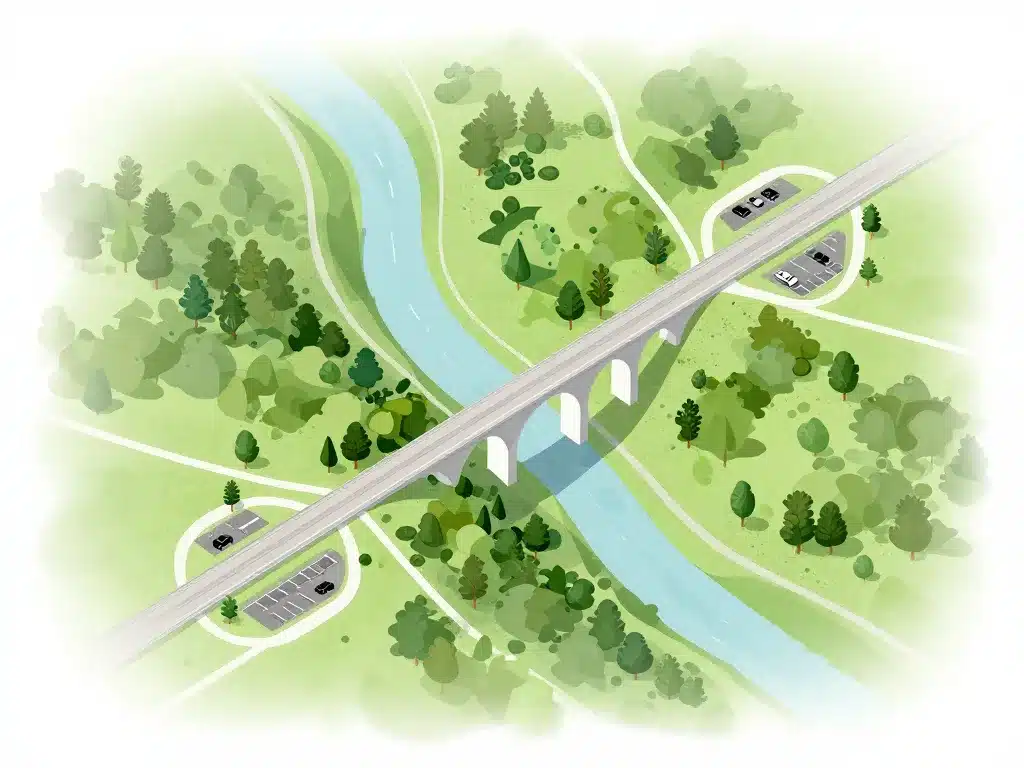 diagramme points de vue stationnement autour du viaduc de cize-bolozon