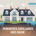 Illustration maison avec remontées capillaires vice caché