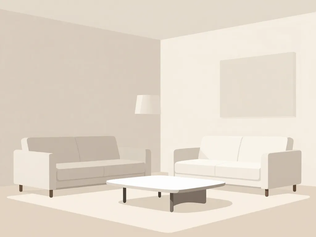illustration salon contemporain lignes épurées ambiance harmonieuse