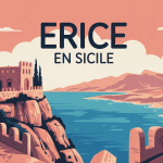 Vue du village médiéval sicile erice sur un éperon rocheux