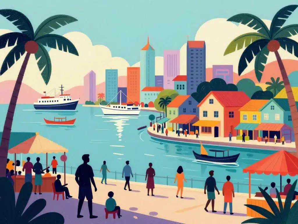 scène éditoriale toamasina port plage marché