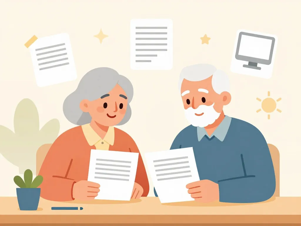 deux seniors vérifient l’éligibilité vacances retraites arrco