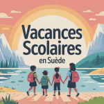 vacances scolaires suede illustration famille nature scandinave
