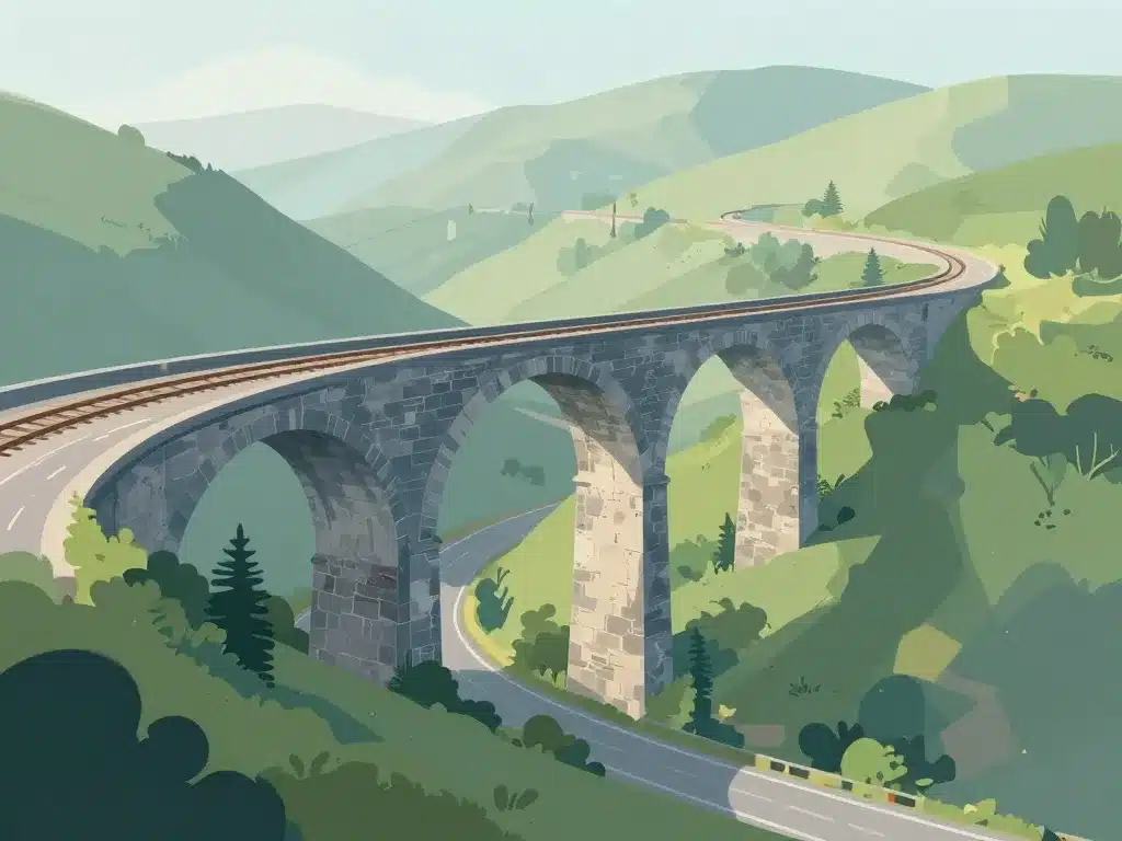 viaduc de cize arches en pierre vallée