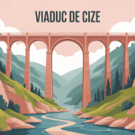 illustration vectorielle du viaduc de cize dans la vallée
