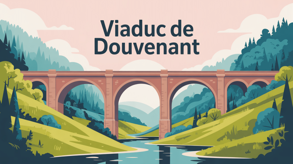illustration du viaduc de douvenant en pierre dans le bocage