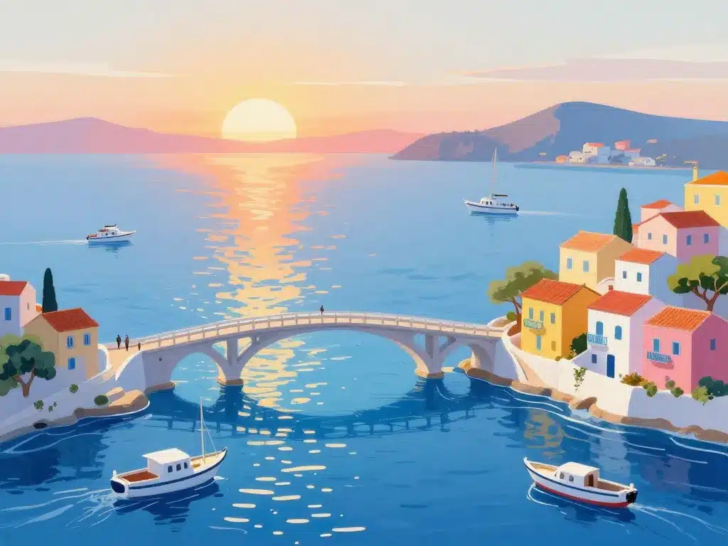 viaduc de martigues vue touristique au coucher du soleil