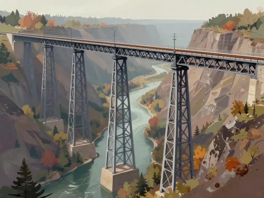 viaduc de rouzat vue structure métallique